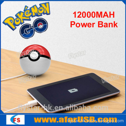2016 Hot Pokemon Go Portable Power Bank PokeBall Power Bank 12000mA manual for battery charger
